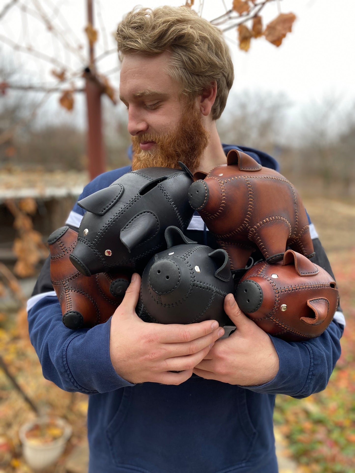 Leather Piggy Coin Bank | Handmade leather Piggy Bank