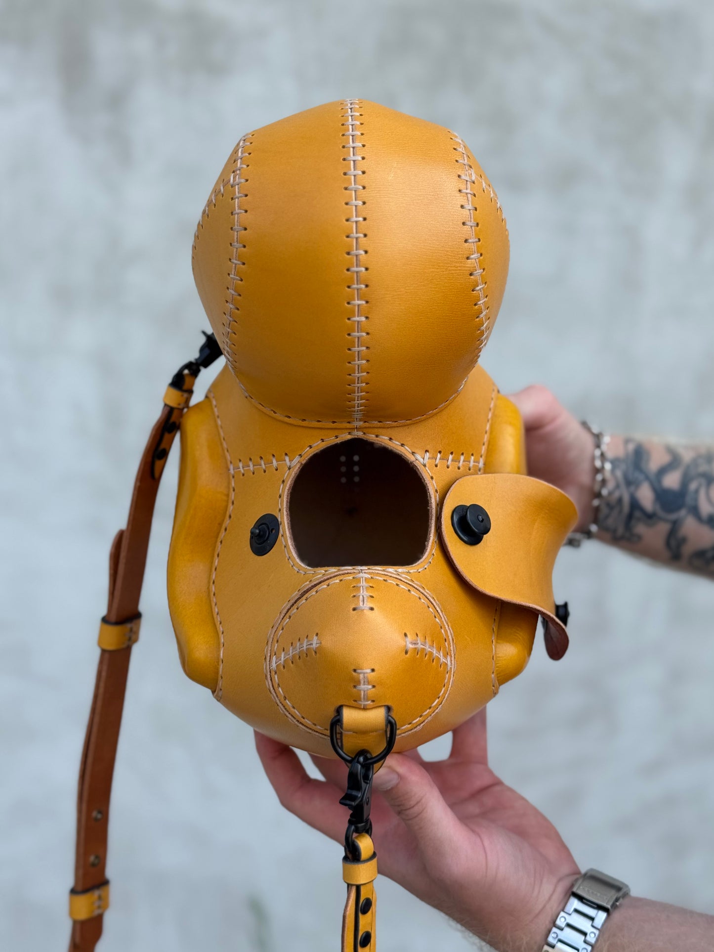 Yellow Duck Leather Bag | Sculptural Leather Handbag
