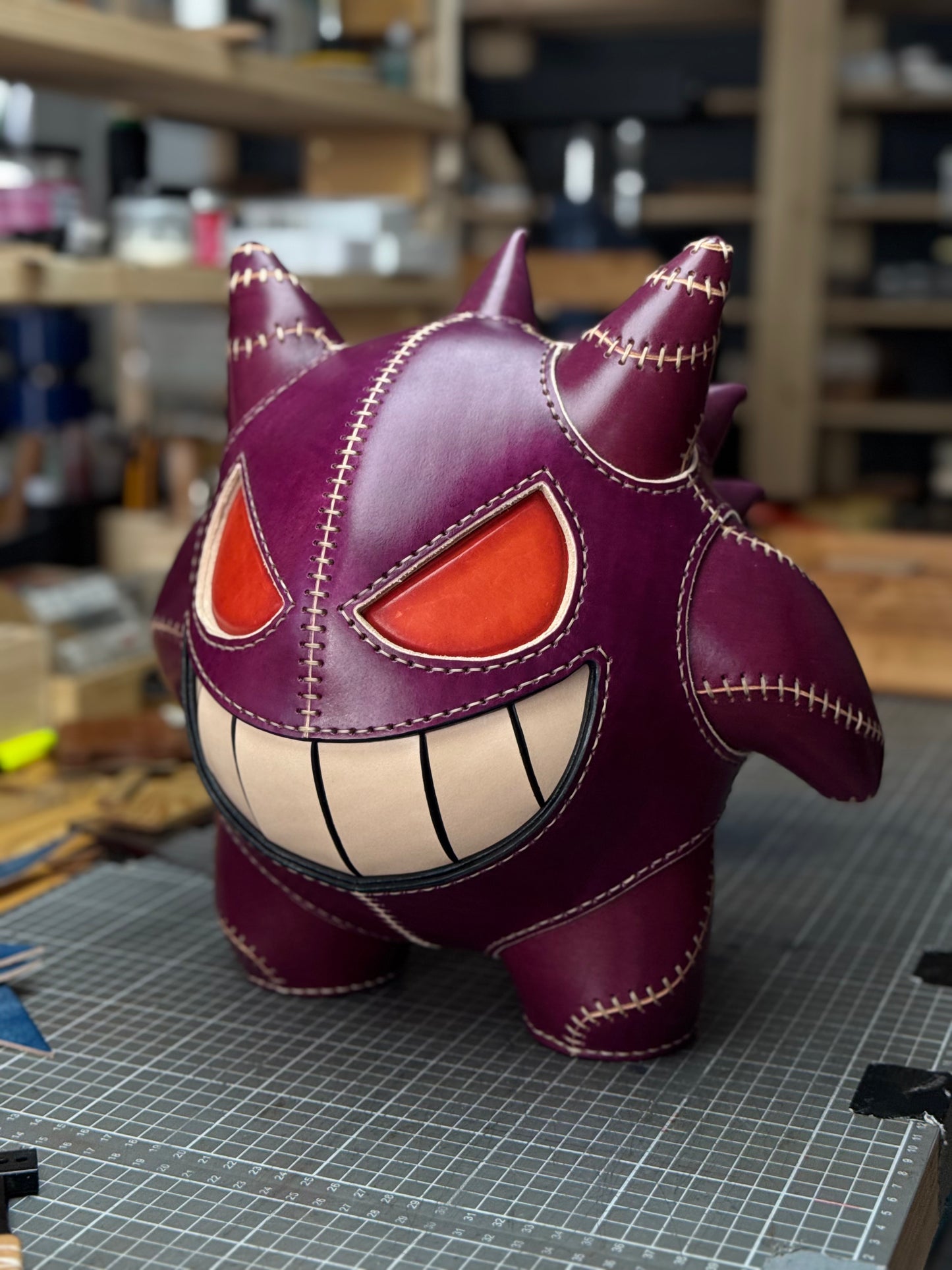 Handmade Leather Shadow Monster Sculpture | Collectible Art Piece