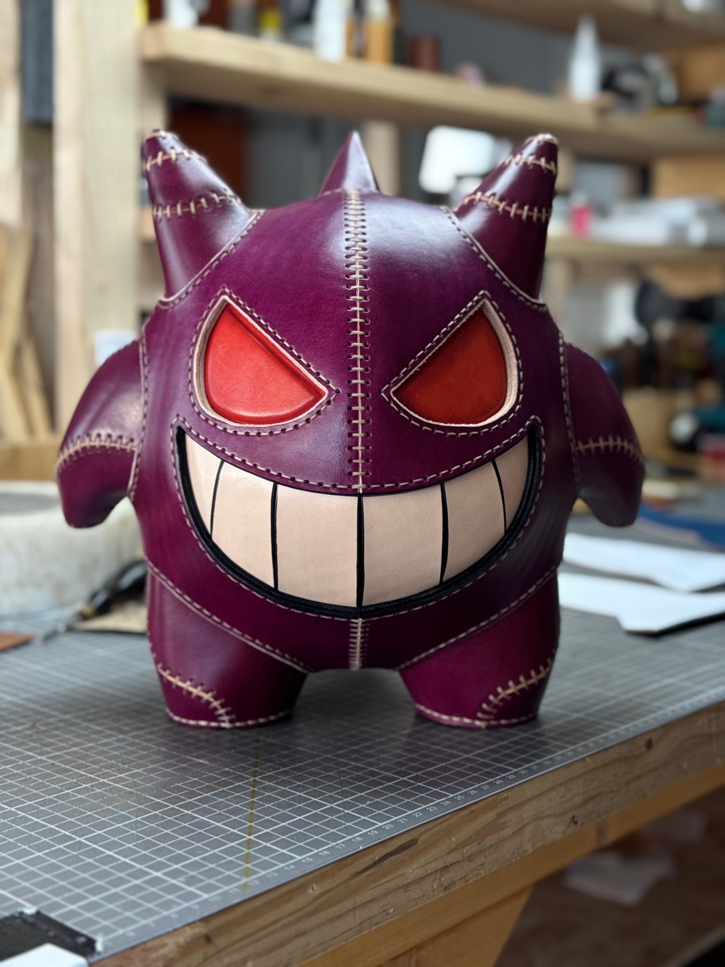 Handmade Leather Shadow Monster Sculpture | Collectible Art Piece