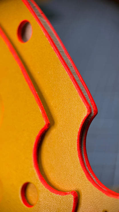 Yellow Leather Cardholder  Cheese-Shaped