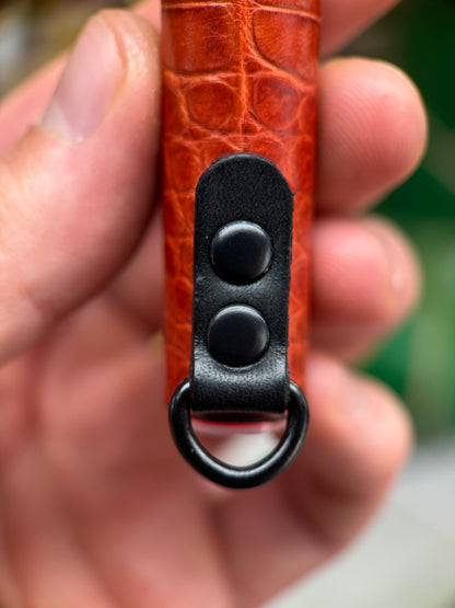 Crocodile Leather Clipper Lighter Case