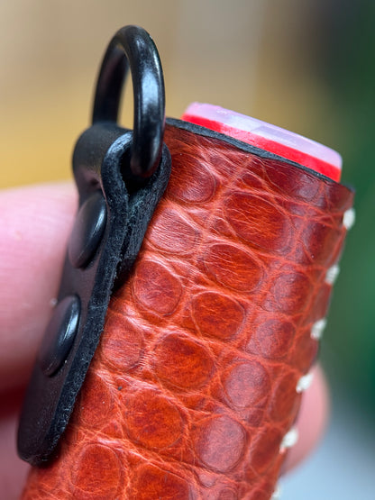 Crocodile Leather Clipper Lighter Case