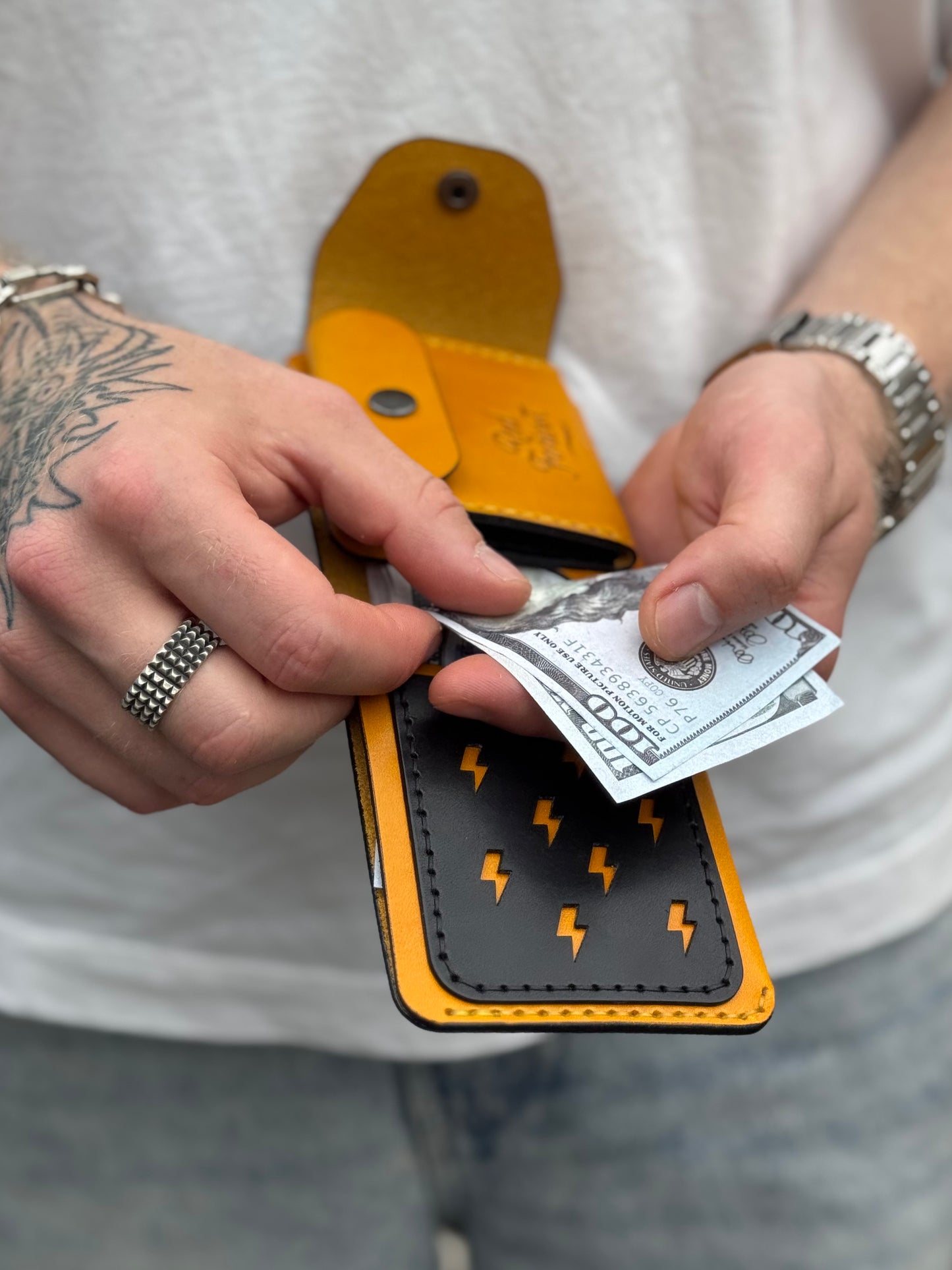 Yellow Character Leather Wallet