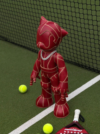 Handmade Red Leather Sculpture| Stitched Leather Art Character