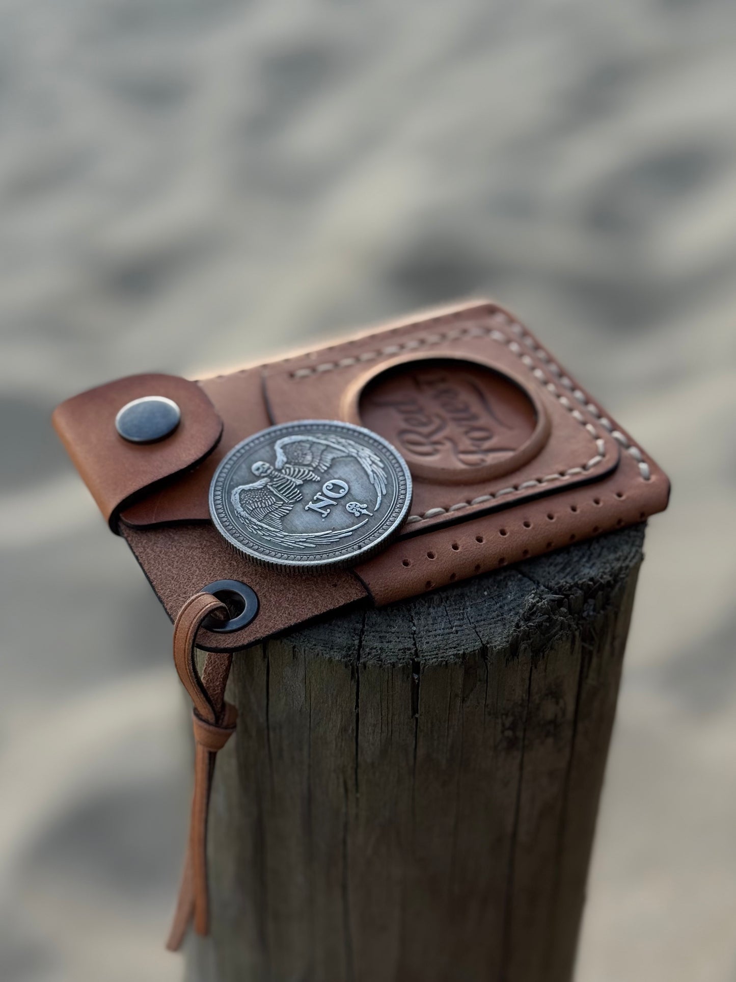 Cotto Leather Cardholder Coin  with Luck embossing