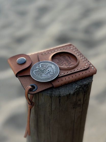 Cotto Leather Cardholder Coin  with Luck embossing