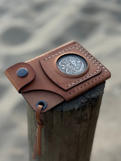 Cotto Leather Cardholder Coin  with Luck embossing