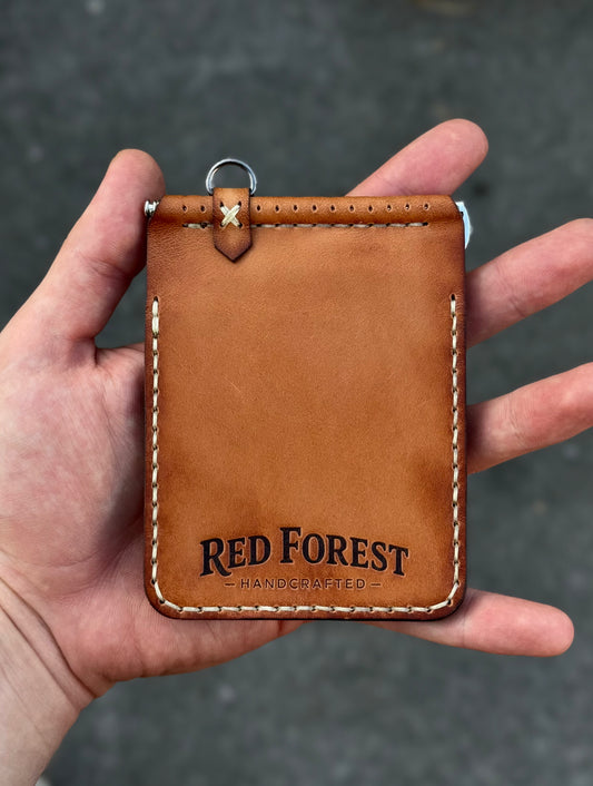 Handmade Leather Wallet with Skeleton Embossing | Slim Bifold Card Wallet