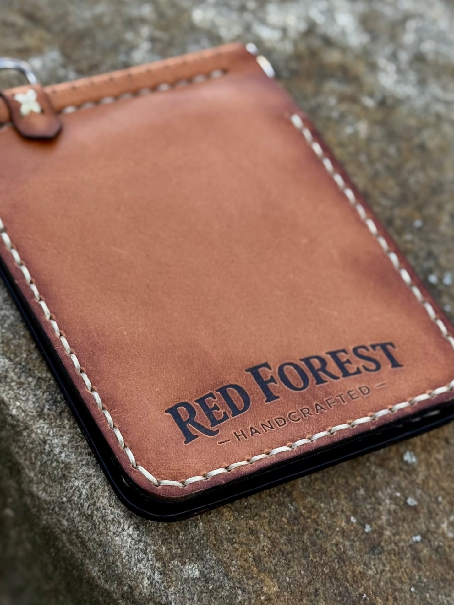 Handmade Leather Wallet with Skeleton Embossing | Slim Bifold Card Wallet