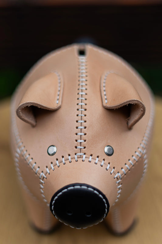 Leather Piggy Coin Bank | Handmade leather Piggy Bank