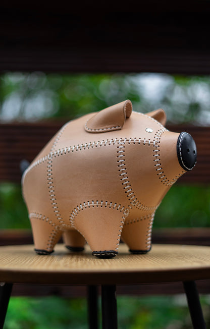 Leather Piggy Coin Bank | Handmade leather Piggy Bank