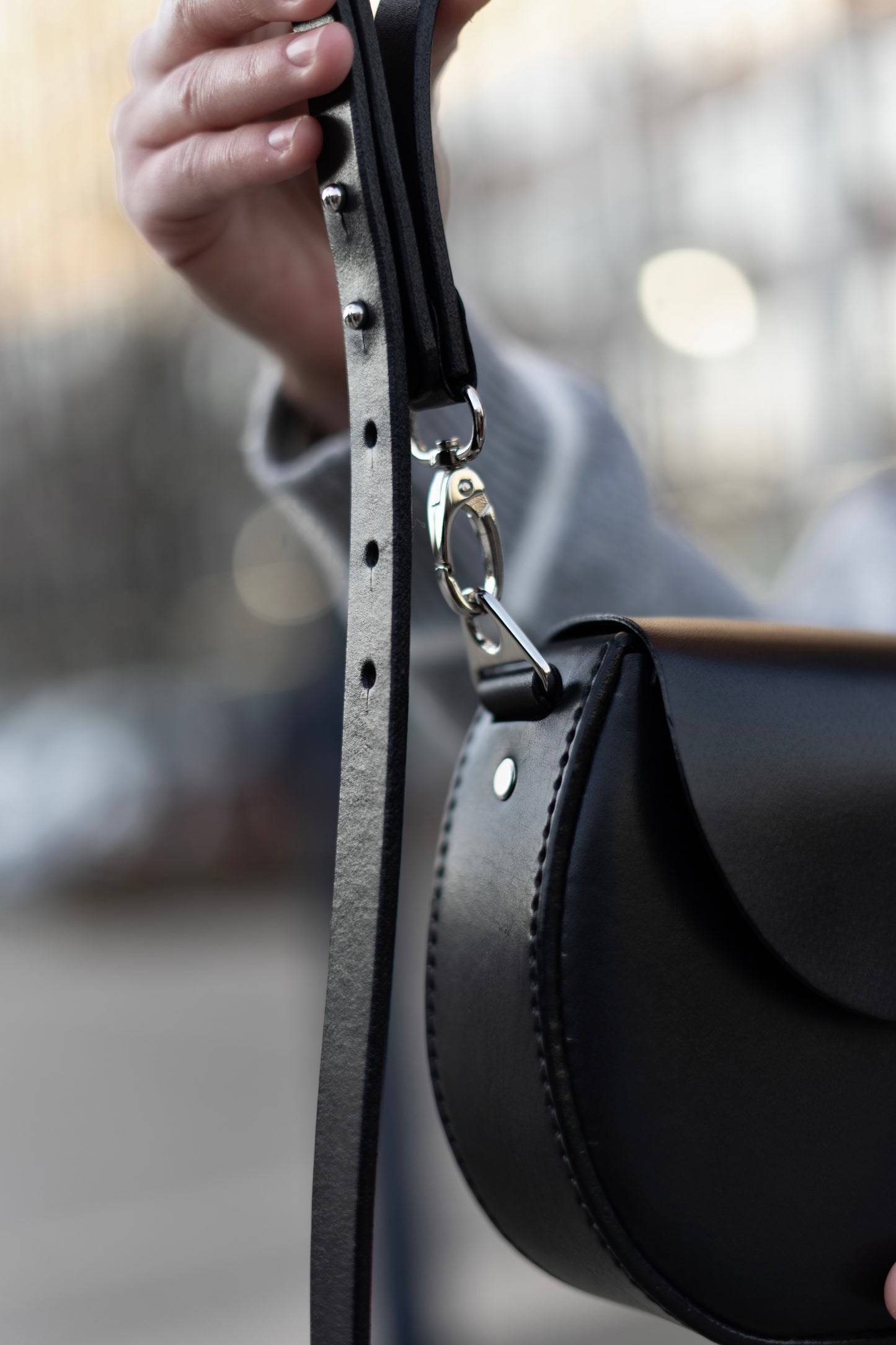 Black Leather Crossbody Bag