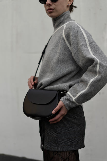 Black Leather Crossbody Bag