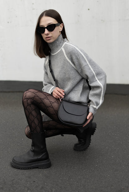 Black Leather Crossbody Bag