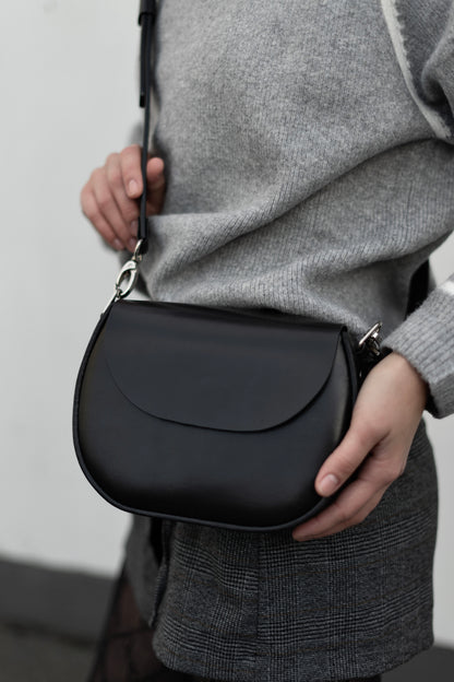 Black Leather Crossbody Bag