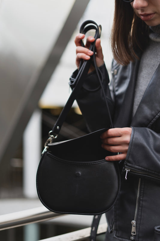 Black Leather Crossbody Bag