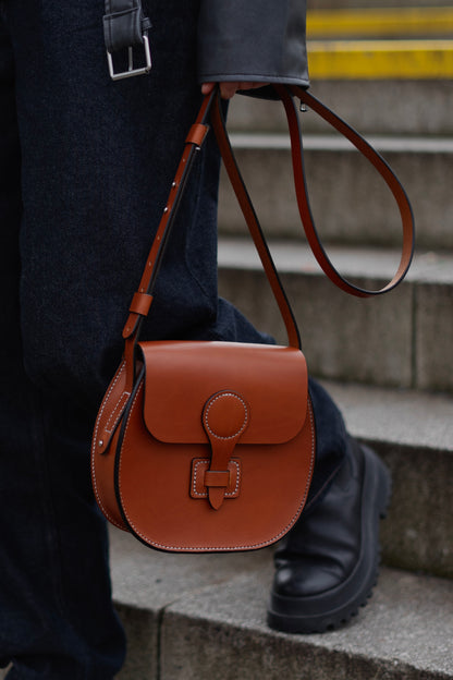 Brown Leather Crossbody Bag Handmade