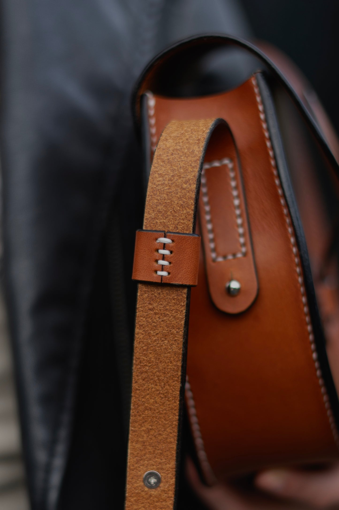 Brown Leather Crossbody Bag Handmade