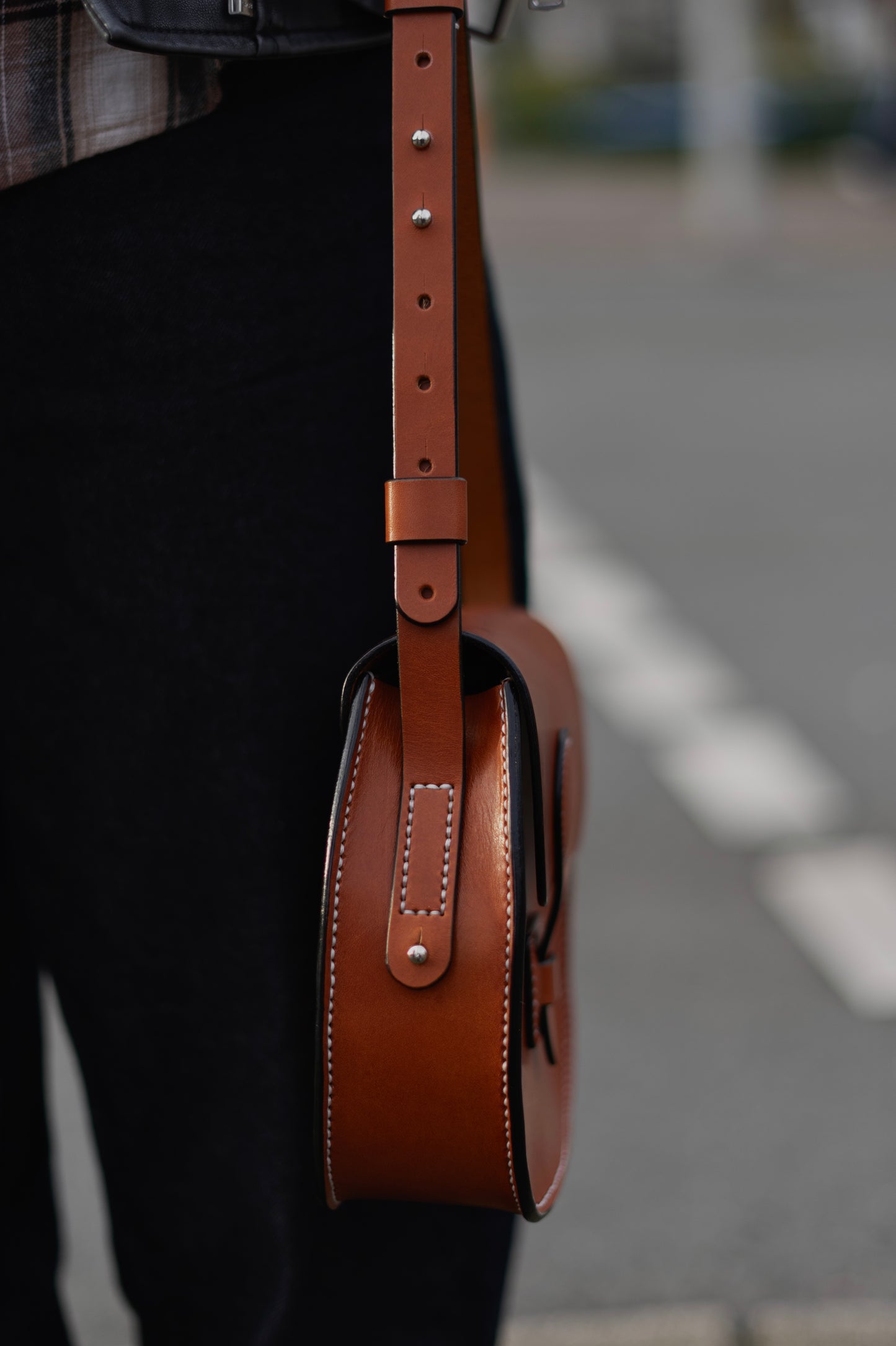 Brown Leather Crossbody Bag Handmade