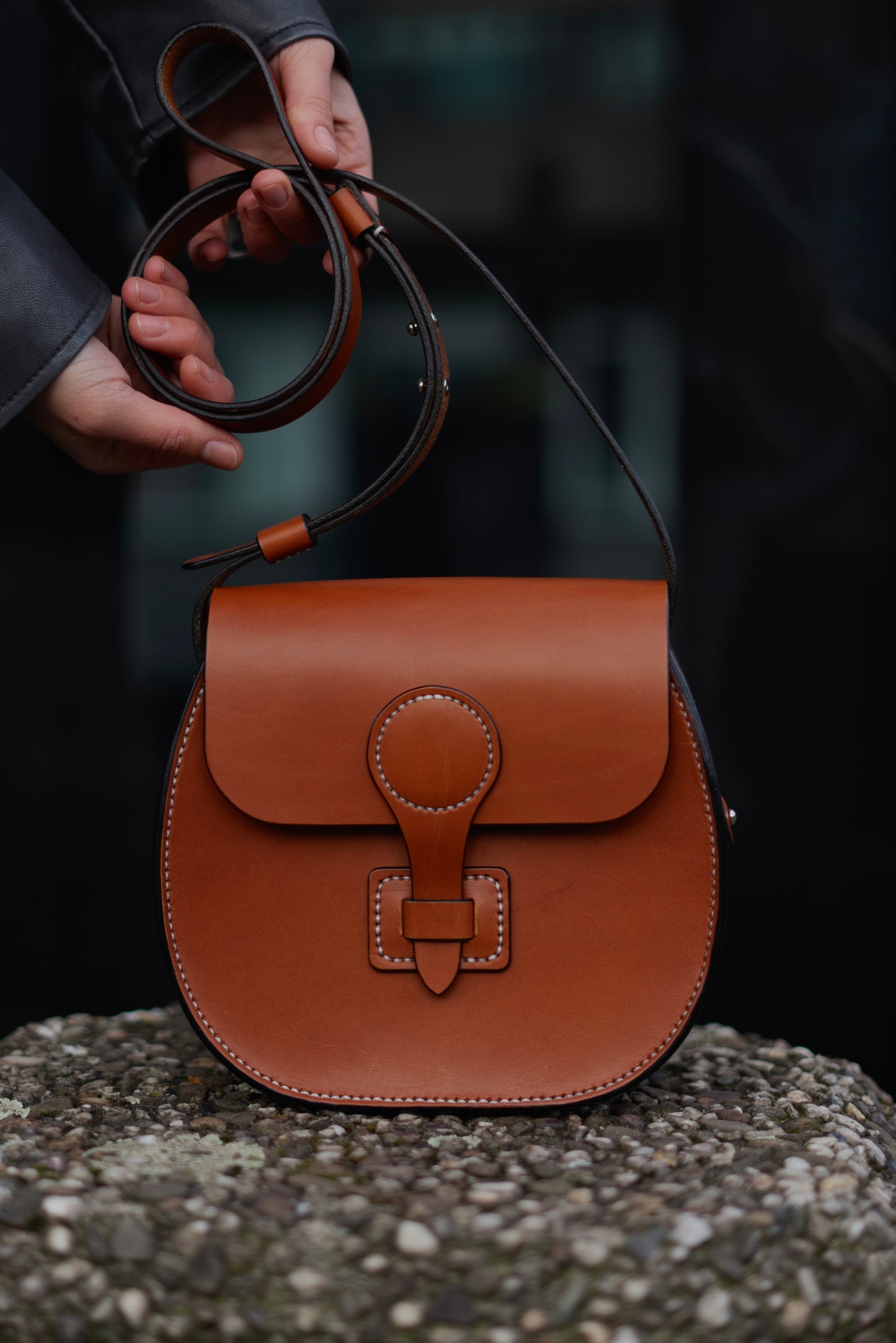 Brown Leather Crossbody Bag Handmade