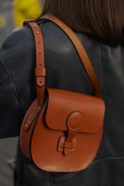 Brown Leather Crossbody Bag Handmade