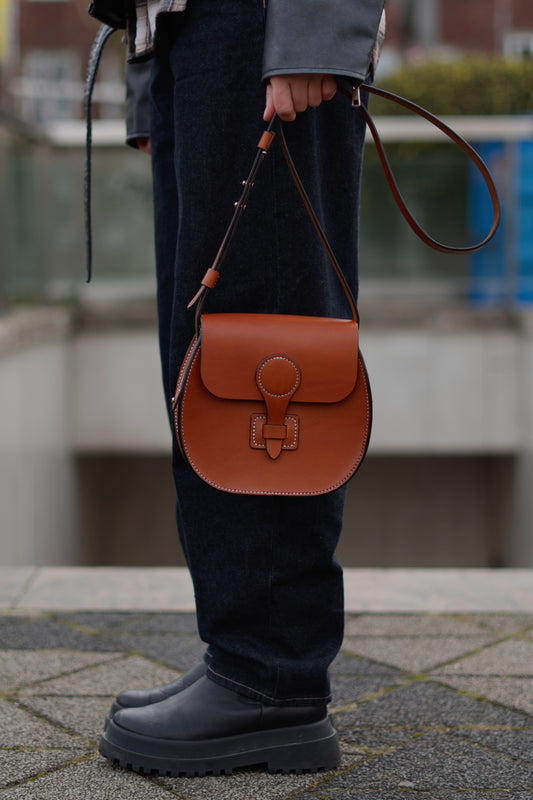 Brown Leather Crossbody Bag Handmade