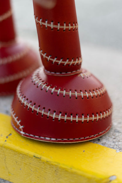 Handmade Leather Robot Sculpture with Storage Compartment