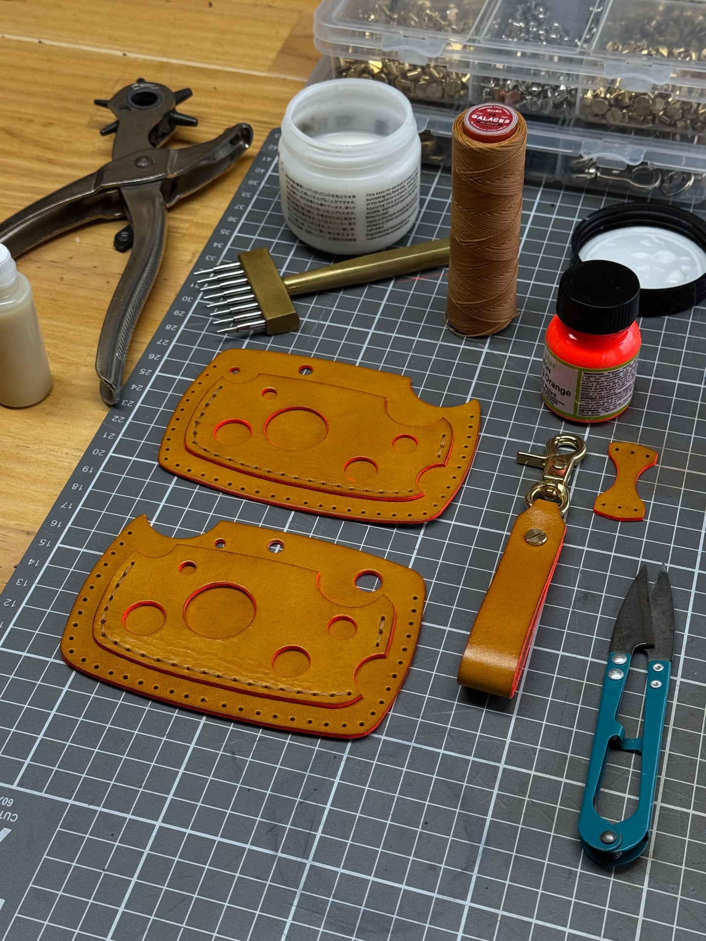 Handmade Cheese-Shaped Leather Cardholder | Unique Design
