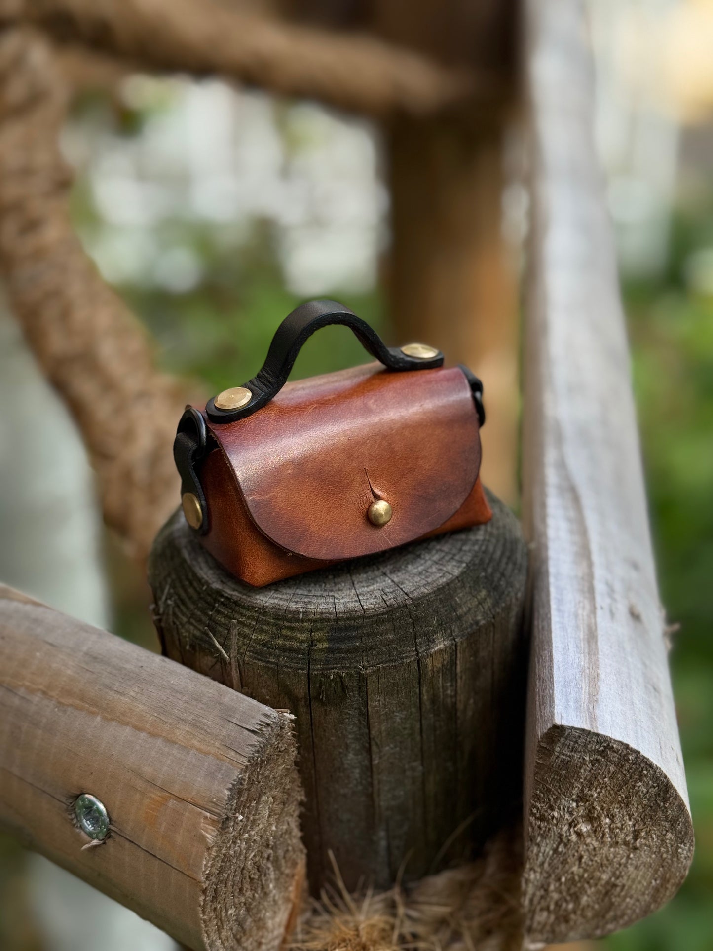 Mini Leather Bag with Top Handle