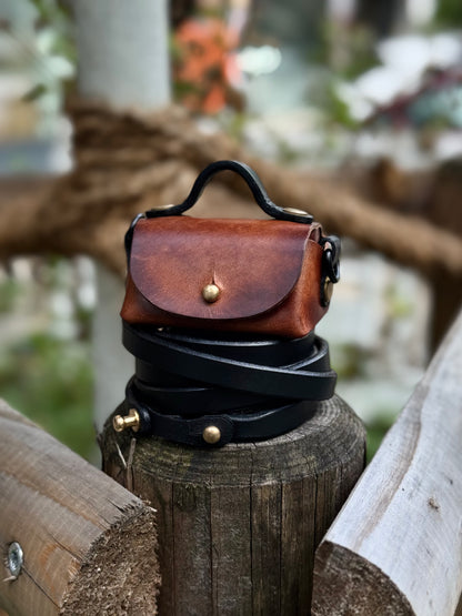 Mini Leather Bag with Top Handle