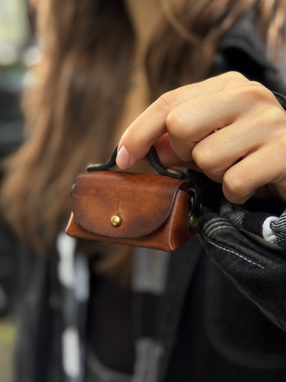 Mini Leather Bag with Top Handle