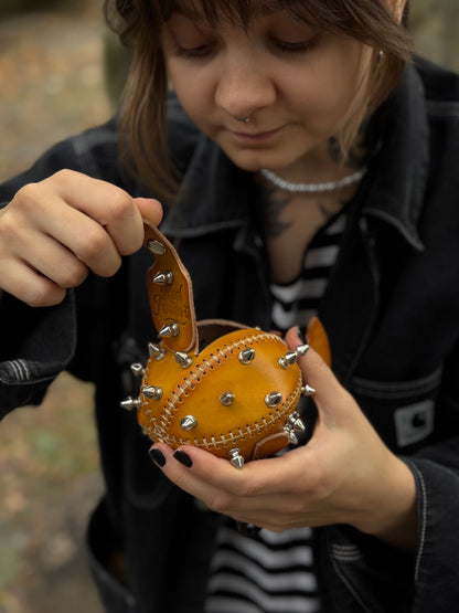 Handmade Leather Puffer FishKeychain with Storage | Functional Leather Keychain