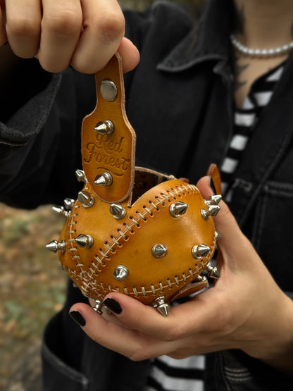 Handmade Leather Puffer FishKeychain with Storage | Functional Leather Keychain