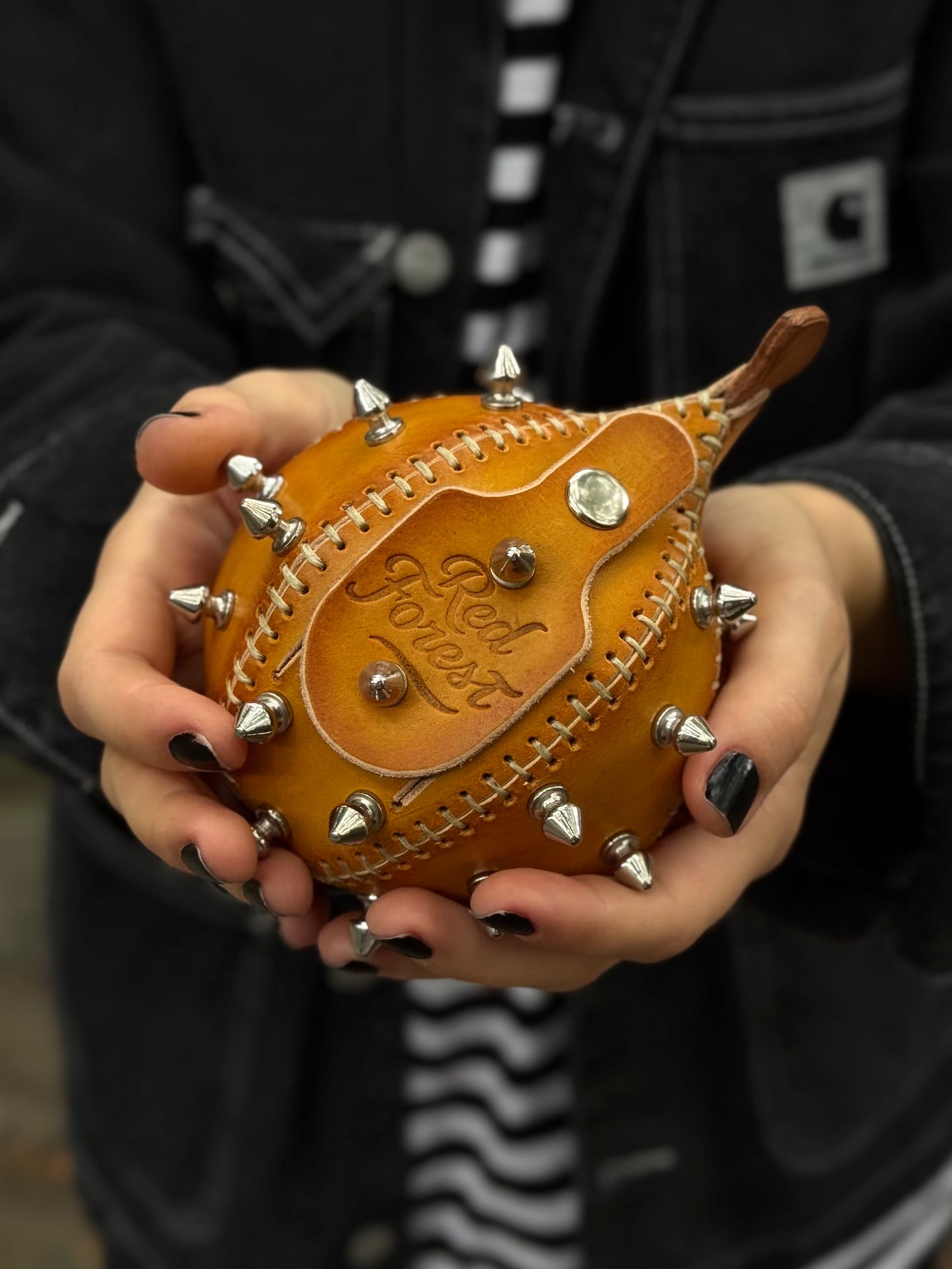 Handmade Leather Puffer FishKeychain with Storage | Functional Leather Keychain