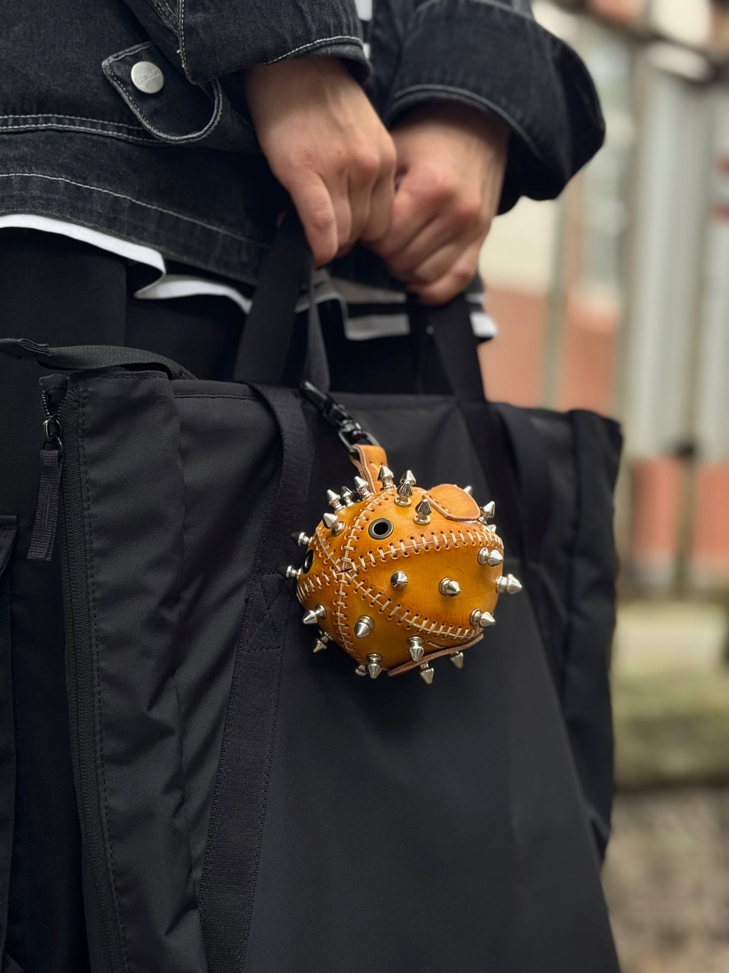 Handmade Leather Puffer FishKeychain with Storage | Functional Leather Keychain