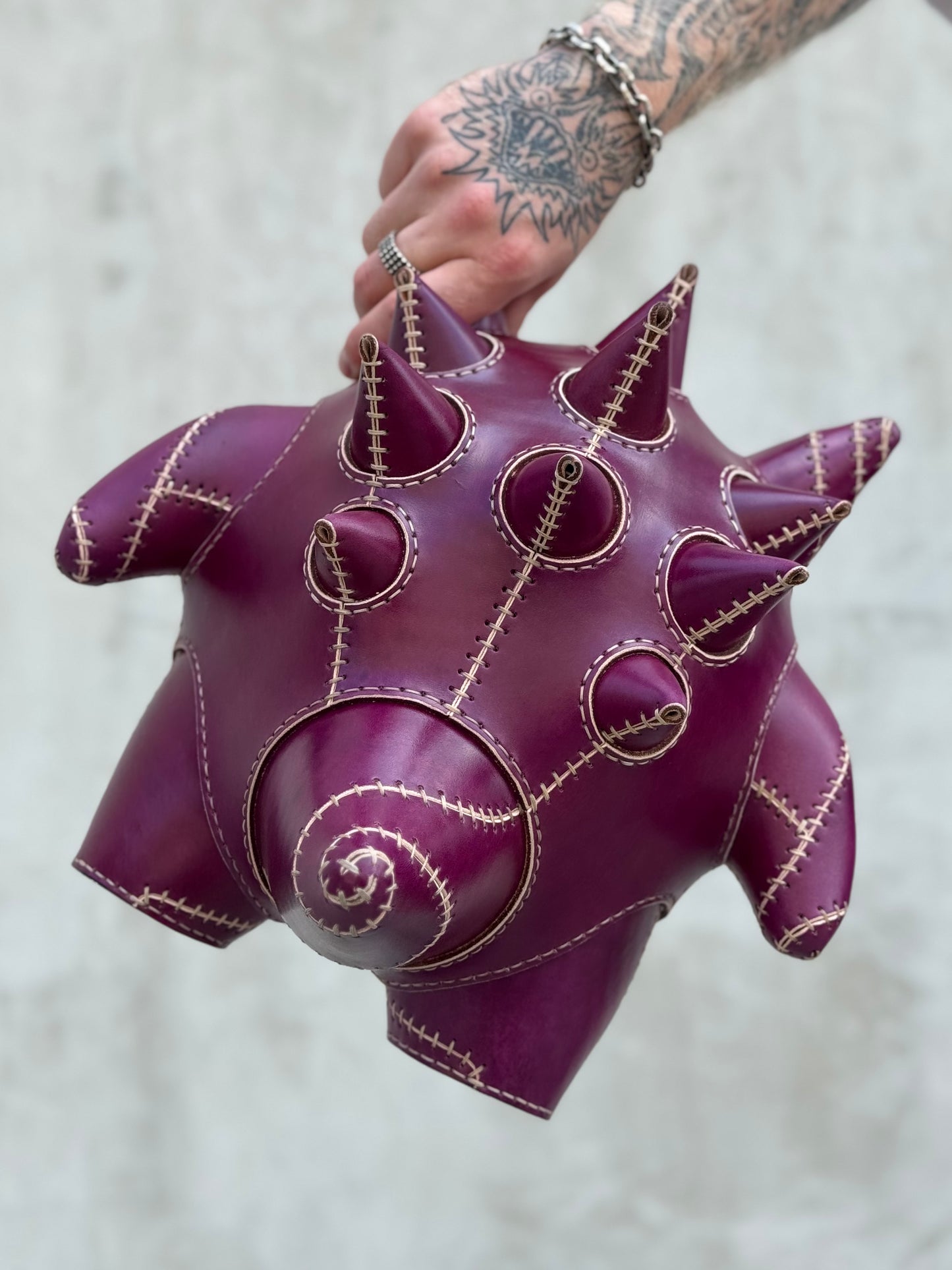Handmade Leather Shadow Monster Sculpture | Collectible Art Piece