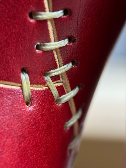Handmade Red Leather Sculpture| Stitched Leather Art Character