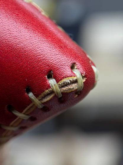 Handmade Red Leather Sculpture| Stitched Leather Art Character