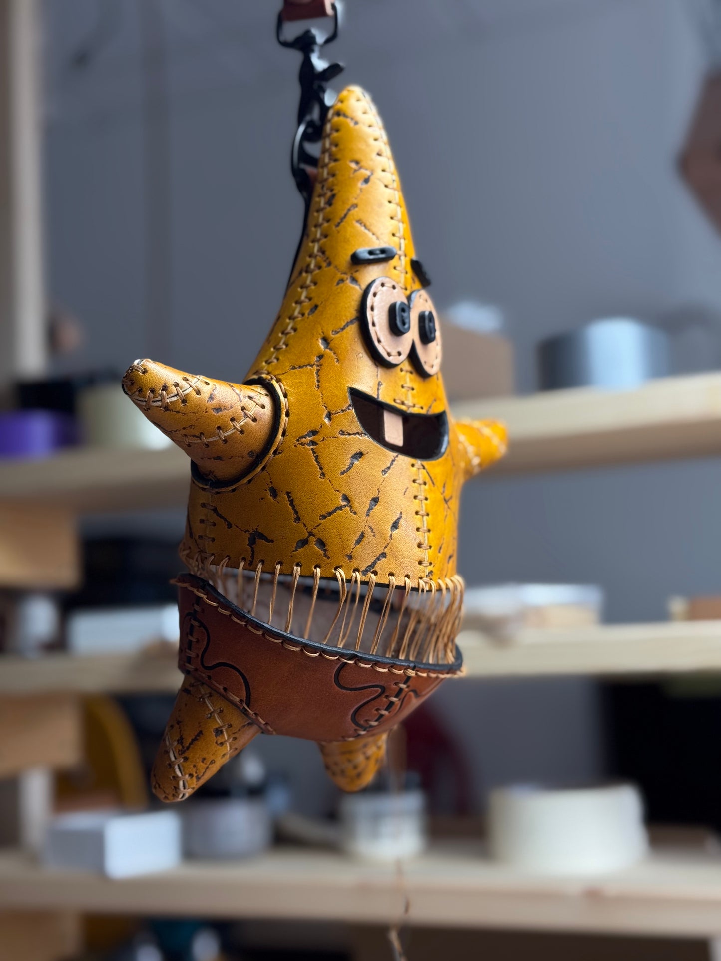 Handmade Leather Star Sculpture