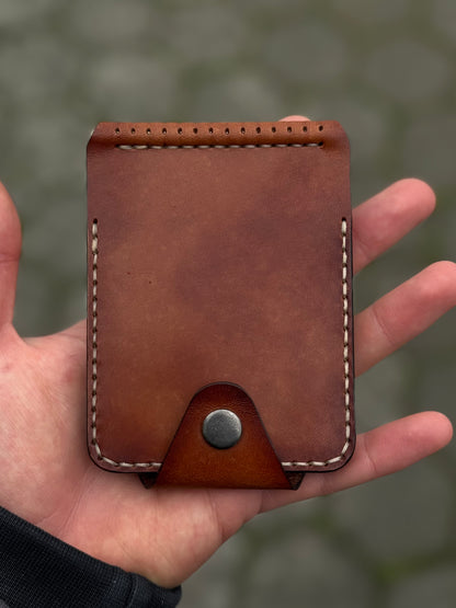 Handmade leather Money Clip with Coin Pocket | Vegetable Tanned Leader