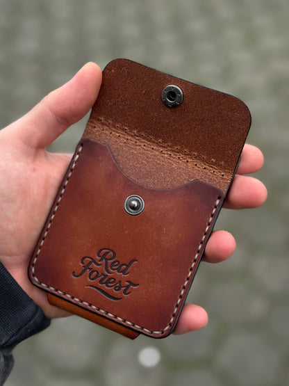 Handmade leather Money Clip with Coin Pocket | Vegetable Tanned Leader