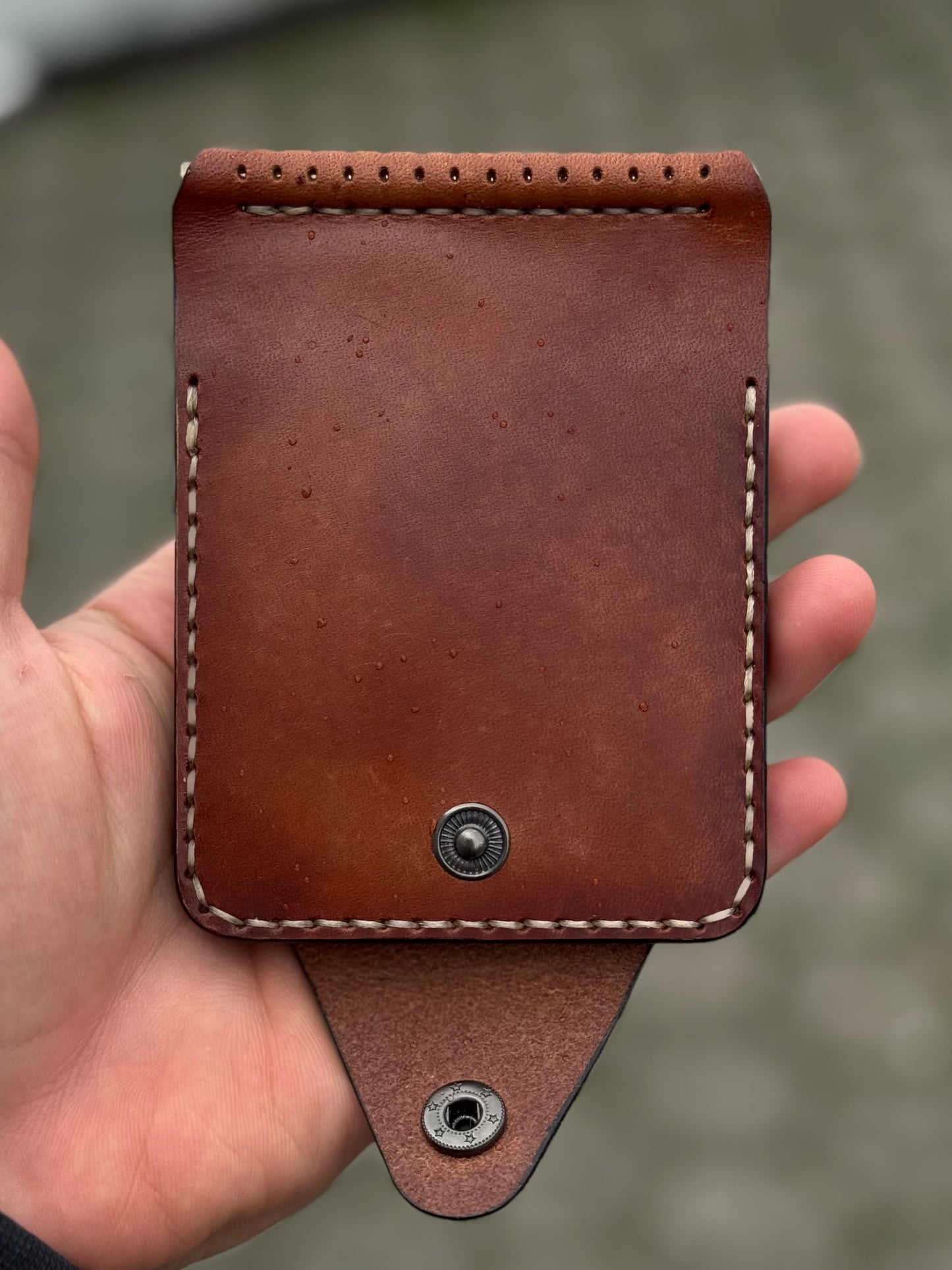 Handmade leather Money Clip with Coin Pocket | Vegetable Tanned Leader