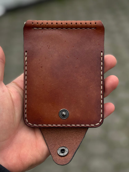 Handmade leather Money Clip with Coin Pocket | Vegetable Tanned Leader