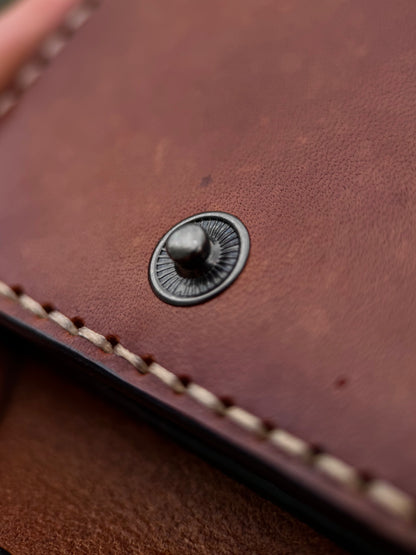 Handmade leather Money Clip with Coin Pocket | Vegetable Tanned Leader