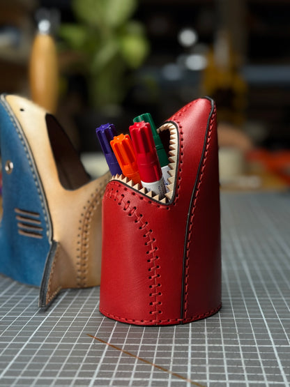 Leather Shark Pen Holder| Modular Desk Organizer