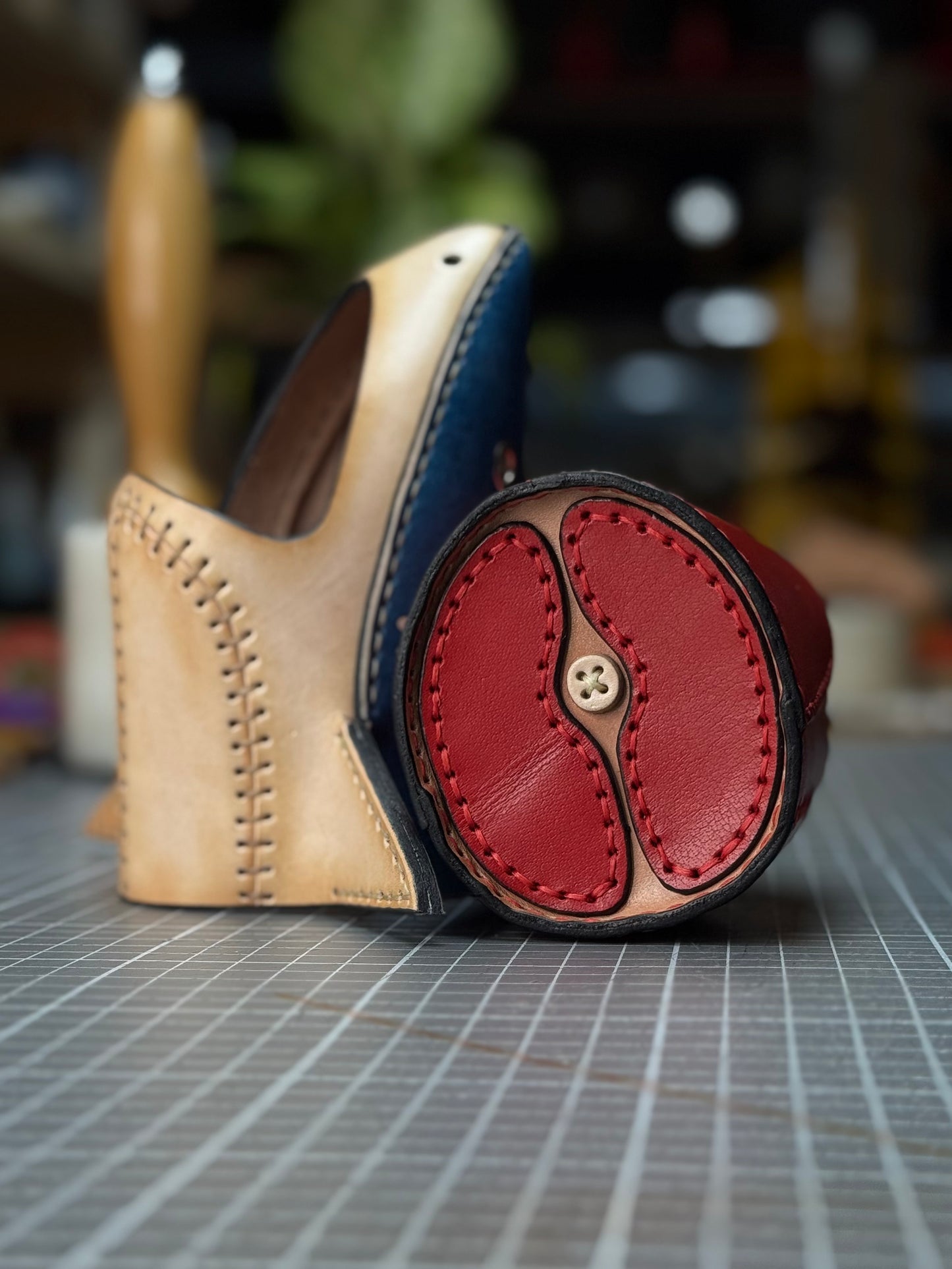 Leather Shark Pen Holder| Modular Desk Organizer