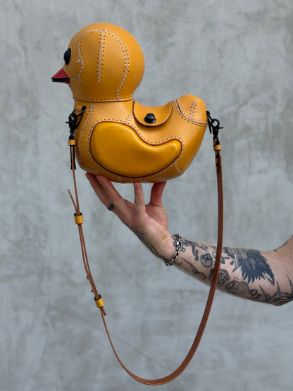 Yellow Duck Leather Bag | Sculptural Leather Handbag