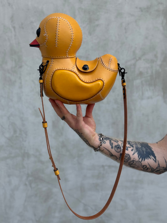 Yellow Duck Leather Bag | Sculptural Leather Handbag