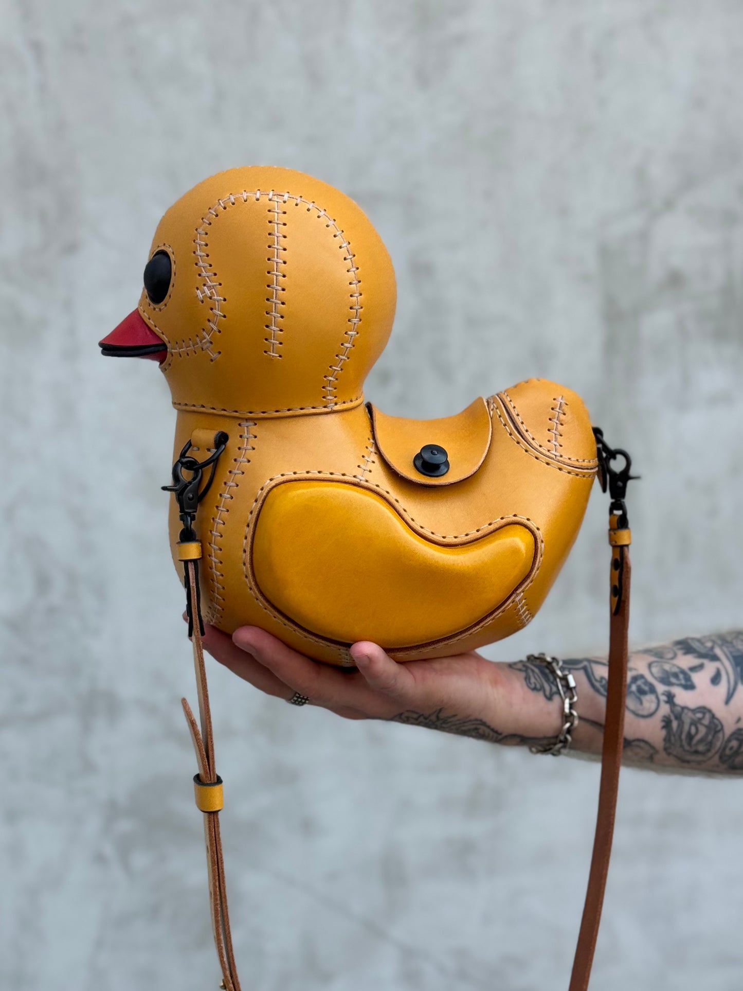 Yellow Duck Leather Bag | Sculptural Leather Handbag